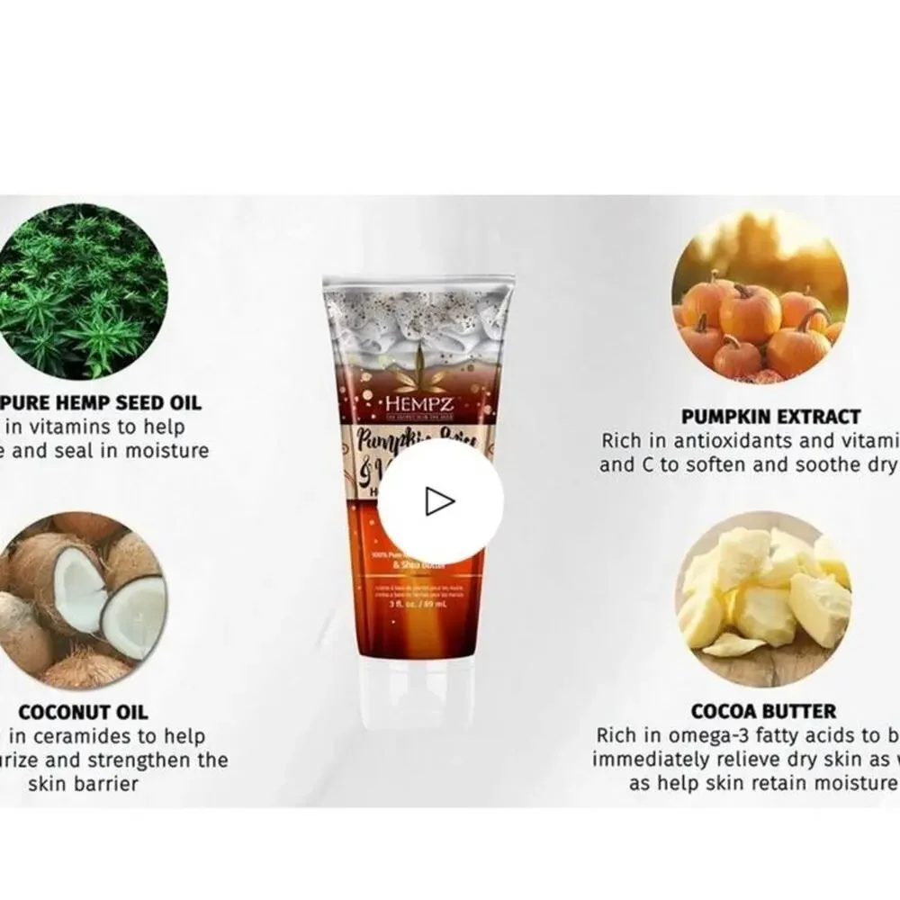 Hempz Limited Edition Pumpkin‎ Spice & Vanilla Chai Herbal Hand Cream Bundle 4